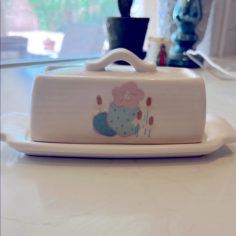 Floral Ceramic Butter Dish